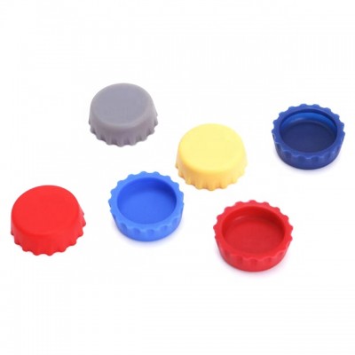 Custom design debossed logo round silicone beer bottle savers caps