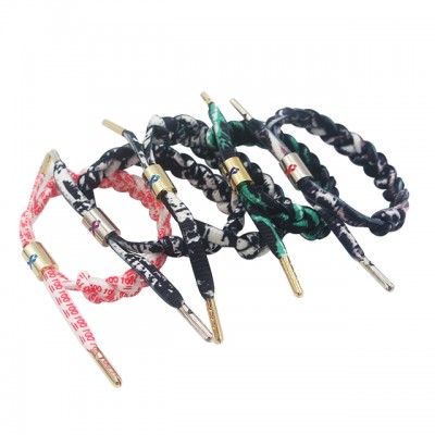 factory price wholesale in stock Shoe lace Braided wristband for AIDS people