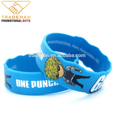 bulk cheap one inch silicone wristbands custom logo printed fat silicone bracelets