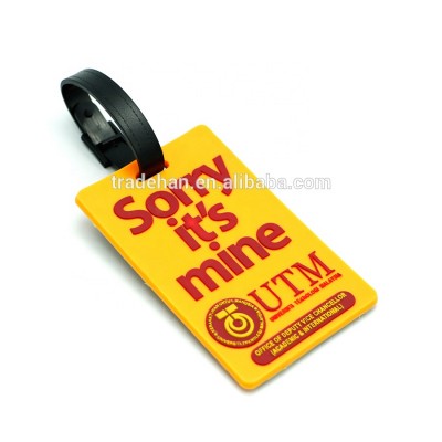 Custom silicone Luggage tag 3D/2D soft pvc Luggage tag