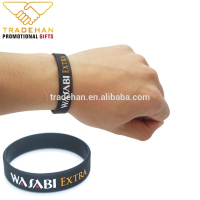 custom silicone rubber armband debossed wristband rubber bracelet factory price