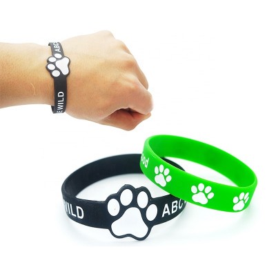 custom dog cat paw silicone wrist band debossed rubber silicone bracelet