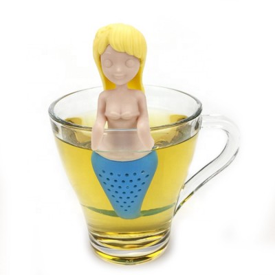 Promotional gift portable mermaid silicone tea strainer infuser